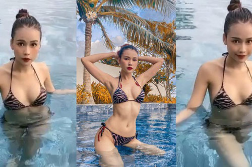 Lần hiếm hoi hotgirl Sam diện bikini khoe body gợi cảm