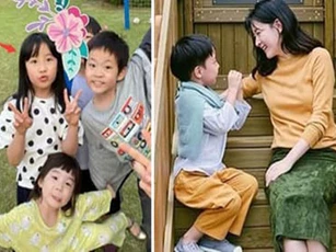 Khoảnh khắc cặp song sinh nhà Lee Young Ae vui chơi ở vườn nhà được hé lộ, ai cũng bất ngờ về diện mạo