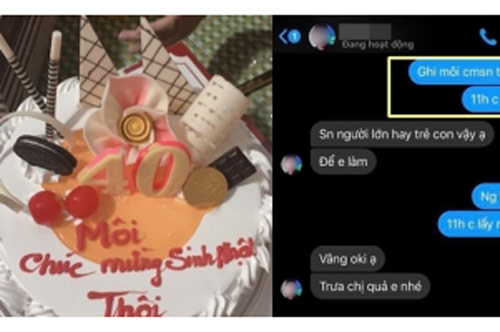 Đặt bánh tặng sinh nhật, đến khi nhận về thành phẩm cô gái mới "ngớ người" vì dòng chữ bên trên