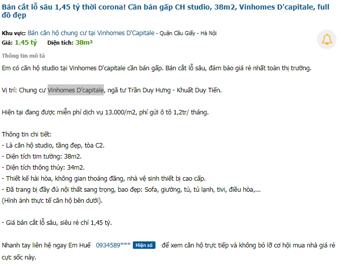 Các mẩu tin rao bán cắt lỗ căn hộ tràn lan trên các website mua bán nhà đất.