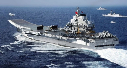 Biên đội tác chiến tàu sân bay của Hải quân Trung Quốc. Ảnh: China Military.