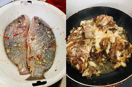 Cô gái "khóc ròng" vì lỡ trổ tài rán cá trong ngày ra mắt, dân mạng chỉ ra cách khắc phục khó ngờ