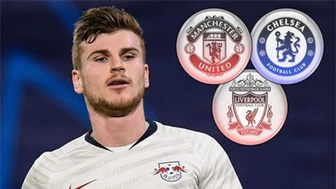 Nếu Liverpool buông, Werner sẽ gia nhập Chelsea hoặc M.U