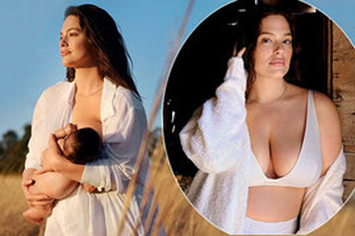 Ashley Graham lên bìa tạp chí sau 5 tháng sinh