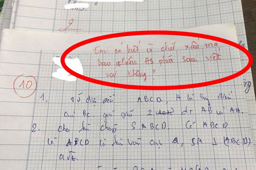 Bài kiểm tra được điểm 10 nhưng lời phê của giáo viên "có 1-0-2" khiến ai cũng chú ý
