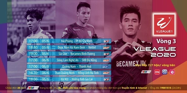 Lịch phát sóng các trận đấu của V-League ngày 5-6/6/2020 trên VTVcab.