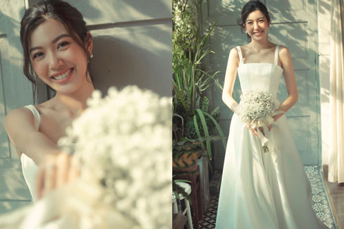 Thuý Vân đẹp nền nã, diện váy cưới đầy sang trọng