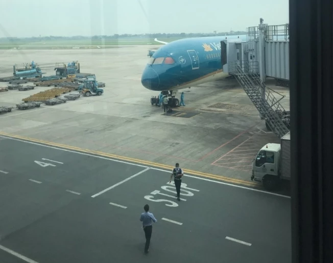 Chuyến bay hạ cánh tại sân bay Nội Bài.