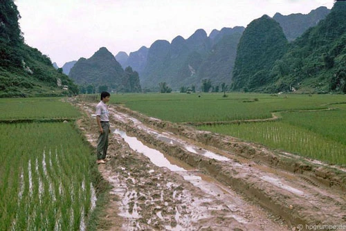 Đường đến thác Bản Giốc ở Cao Bằng là thách thức to lớn cho bất kỳ người tài xế nào. Ảnh: Hans-Peter Grumpe.