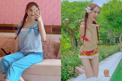 Style của Ngọc Trinh khi ở nhà