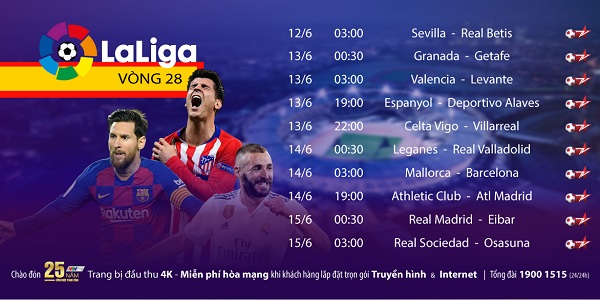 Những kênh xem trọn vẹn giải La Liga và Bóng chuyền quốc gia 