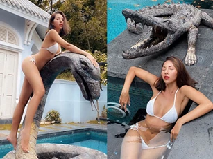 Minh Triệu diện bikini gợi cảm khi đi nghỉ cùng Kỳ Duyên