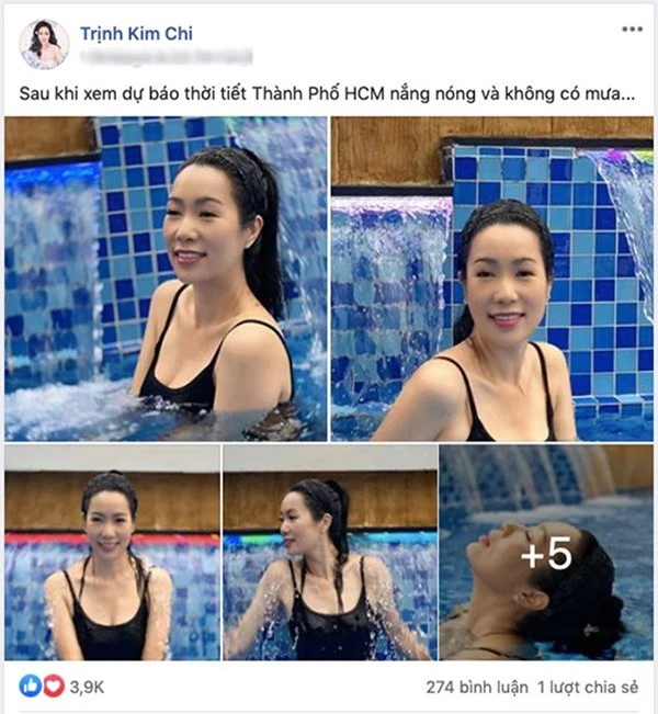 Trịnh Kim Chi thu hút sự chú ý khi đăng tải lện mạng xã hội loạt hình diện đồ bơi gợi cảm.