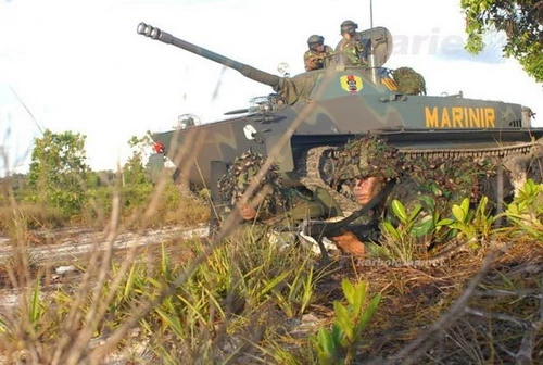 Indonesia sẽ tự nâng cấp hàng loạt xe tăng lội nước PT-76. Ảnh: 