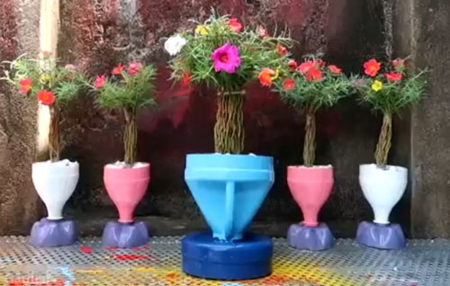 CLIP: Mách bạn thêm ý tưởng làm chậu trồng hoa từ chai nhựa độc đáo