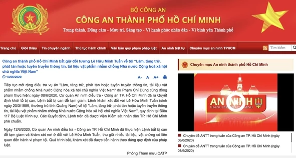 Công an TP. Hồ Chí Minh thông tin về vụ án.