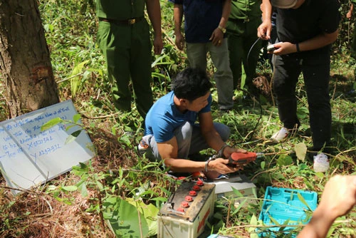 Đối tượng Diệm đang thực hiện lại quá hủy hoại rừng thông. Ảnh: Báo Giao thông.