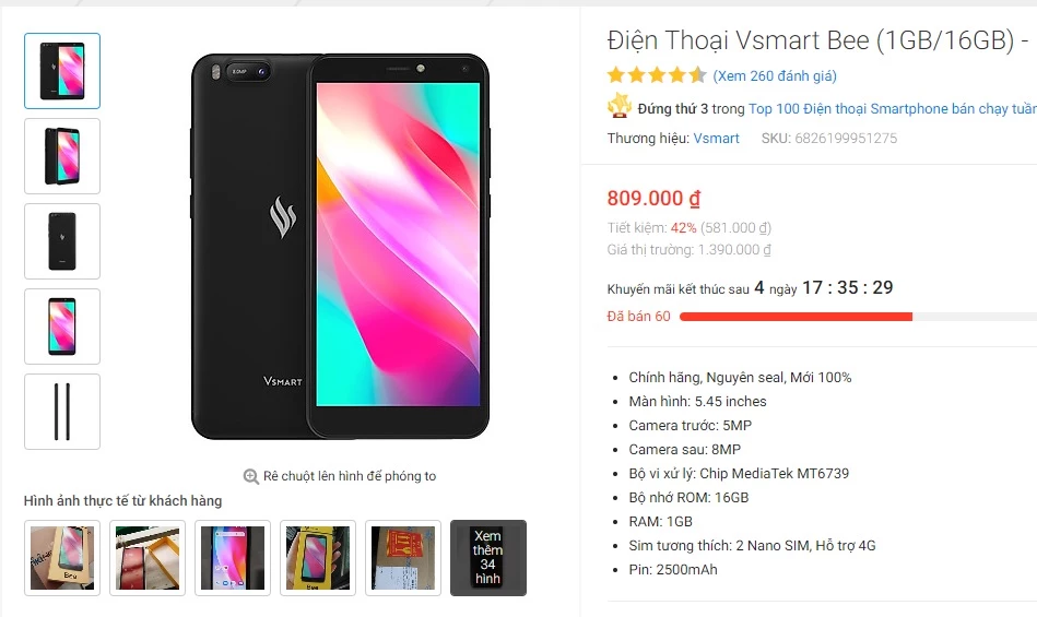 Giá bán trên Tiki chỉ có 809.000 đồng.