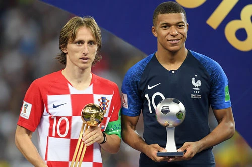 Modric và Mbappe (phải).