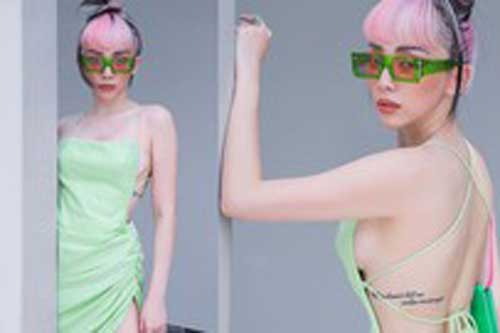 Tóc Tiên lấp ló vòng 1 với váy hở lưng trần siêu gợi cảm