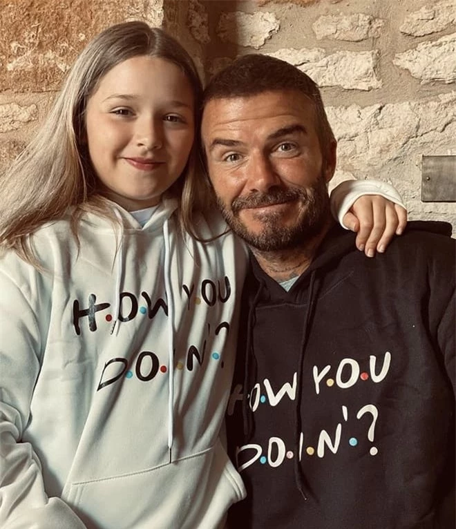 Happer và bố David Beckham 1