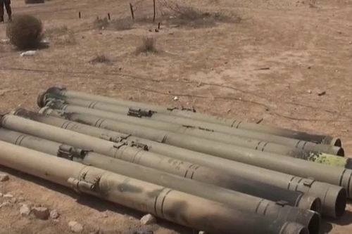 Các ống phóng tên lửa 57E6 thuộc tổ hợp phòng không Pantsir-S1. Ảnh: Al Masdar News.