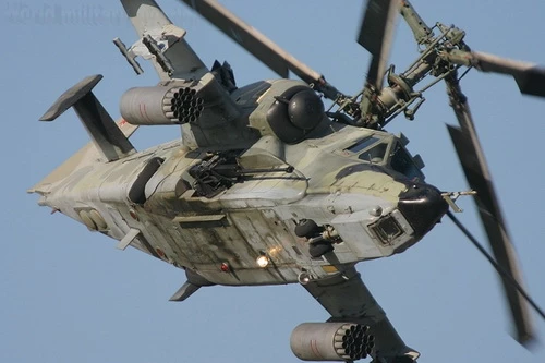 Trực thăng tấn công Ka-50 Black Shark của Nga có tốc độ rất ấn tượng. Ảnh: TASS.