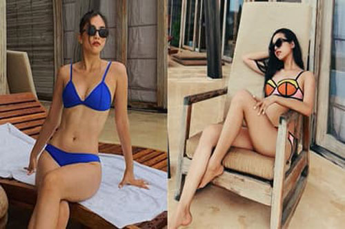 Tiểu Vy hiếm hoi diện bikini 'nóng bỏng' khi đi du lịch cùng Thúy An