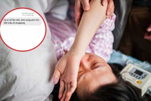 Vào phòng mổ đẻ gấp, vợ bỗng nhận tin nhắn của chồng: "Cố lên, sinh xong anh cho 100 triệu đi mua sắm"