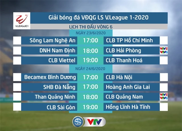 Lịch thi đấu và trực tiếp vòng 6 V.League 2020: Tâm điểm DNH Nam Định – CLB Hải Phòng, Than Quảng Ninh – CLB Quảng Nam - Ảnh 1.