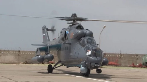 Không quân Kazakhstan đã nhận 4 trực thăng vũ trang Mi-35M đầu tiên từ Nga. Ảnh: TASS.