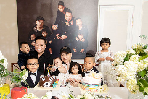 Đỗ Mạnh Cường làm thôi nôi cho hai con nuôi