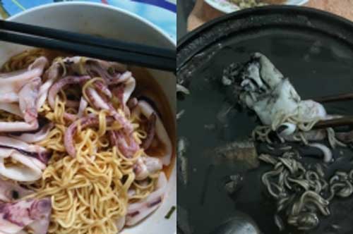 Vừa vui mừng vì được vợ dậy sớm nấu đồ ăn sáng cho, chồng đã "nổi da gà" vì những thứ trong bát mì