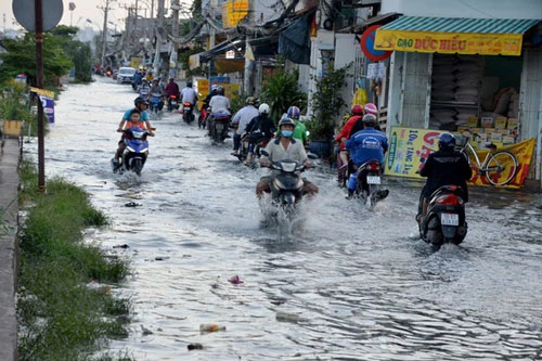 Trừ Cần giờ, quy hoạch này sẽ mở rộng phạm vi chống ngập ra 23 quận huyện, thay vì chỉ tập trung ở khu vực nội thành và lân cận như trước đây. Ảnh minh họa: Dân trí.