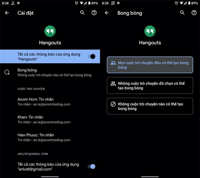 Cách kích hoạt tính năng bong bóng chat trên Android 11