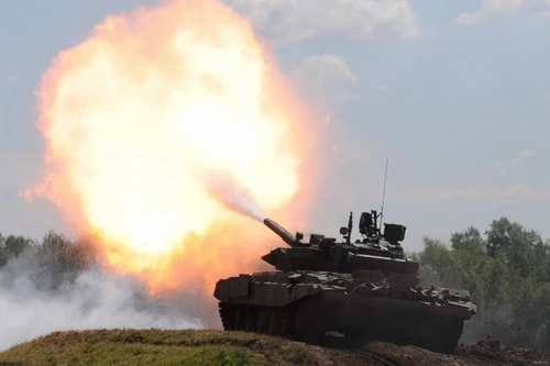 Xe tăng chiến đấu chủ lực T-90 của Quân đội Nga. Ảnh: TASS.