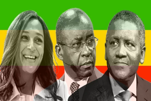 Từ trái sang, tỷ phú Isabel dos Santos, Strive Masiyiwa và Aliko Dangote - 3 trong số những doanh nhân gốc Phi giàu nhất thế giới.