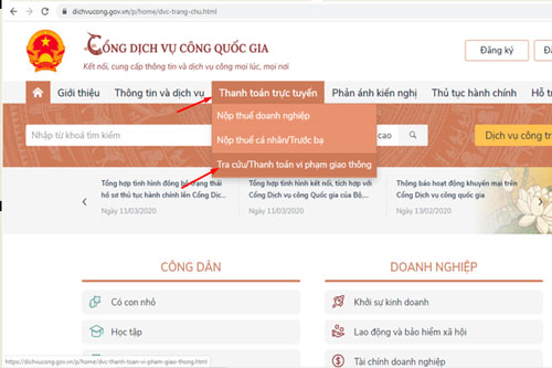 Nộp phạt vi phạm giao thông tại nhà như thế nào?