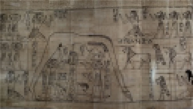 Một tranh vẽ trên cuộn cói papyrus dài 37 m - cuốn tử thư của Nestanebetisheru.