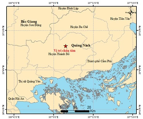 Quảng Ninh xuất hiện động đất 2,6 độ Richter - Ảnh 1.