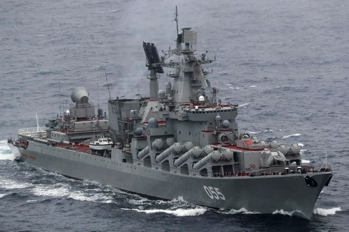 Tuần dương hạm Nguyên soái Ustinov cùng lớp với chiếc Moskva. Ảnh: RIA Novosti.