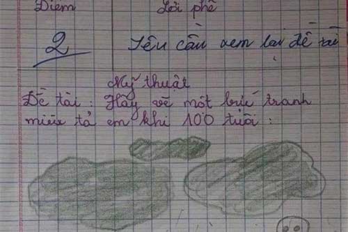 "Tả thực" hình ảnh của bản thân khi 100 tuổi, học sinh nhận điểm 2, dân mạng tranh cãi kịch liệt vì điều này