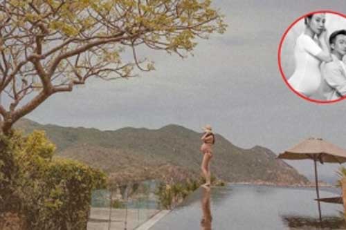 Bụng bầu vượt mặt, Đàm Thu Trang “chơi liều” tạo dáng mạo hiểm nhìn sơ cũng nổi gai ốc