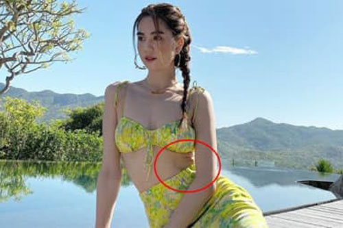 Ngọc Trinh lộ khuyết điểm 'bẽ mặt' khi tạo dáng gợi cảm