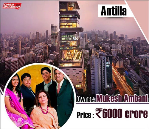 Siêu biệt thự 27 tầng của gia đình vị tỷ phú giàu nhất châu Á - ông Mukesh Ambani - tọa lạc tại trung tâm thành phố Mumbai, Ấn Độ.