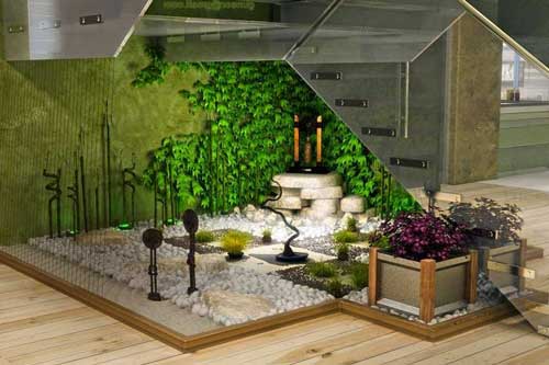 Tổng hợp vườn tiểu cảnh vừa hợp phong thủy lại siêu đẹp dưới chân cầu thang