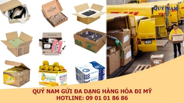 Quý Nam gửi đa dạng các loại hàng hóa từ Việt Nam sang Mỹ.