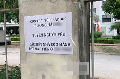 Sợ con ế, bố mẹ làm luôn tờ rơi tuyển người yêu cho con trai kèm lời quảng cáo: 'Nhà có 2 mảnh đất mặt tiền'