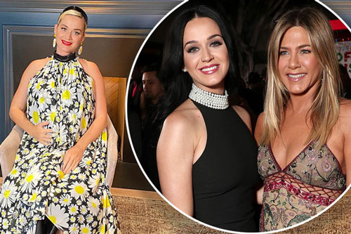 Bà bầu Katy Perry mong muốn Jennifer Aniston làm mẹ đỡ đầu