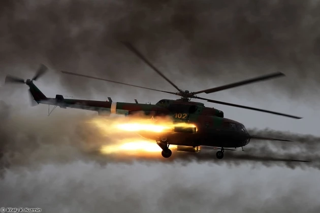 Trực thăng đa dụng Terminator Mi-8AMTSh của Nga. Ảnh: TASS.